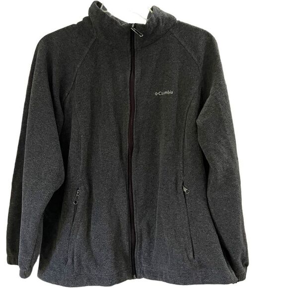 COLUMBIA Women’s Jacket Coat Outerwear Mountain Crest Full Zip Dark Grey Plus 1X - Picture 1 of 6